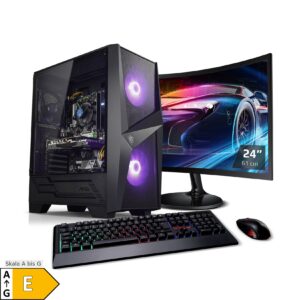 PC Set Gaming mit 24 Zoll TFT Raptor V AMD Ryzen 5 5600X