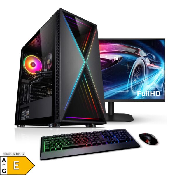 PC Set Gaming mit 27 Zoll TFT Raptor V AMD Ryzen 5 5600X