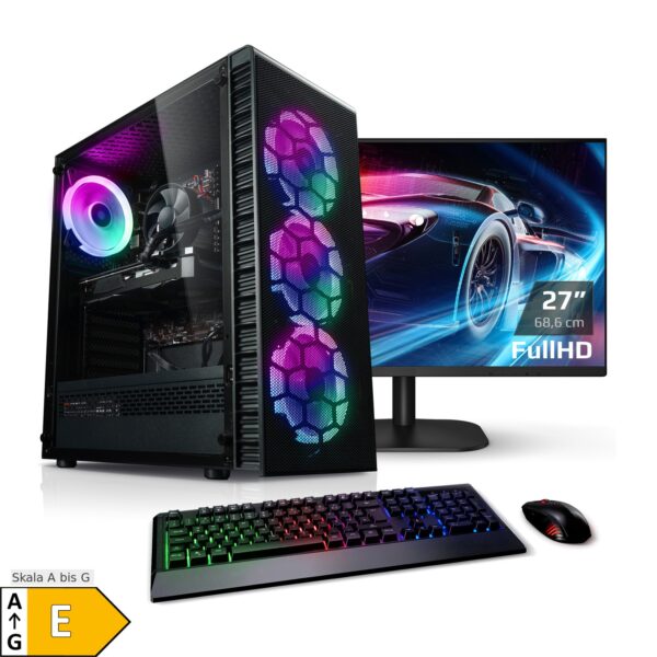 PC Set Gaming mit 27 Zoll TFT Viper IV AMD Ryzen 5 4600G