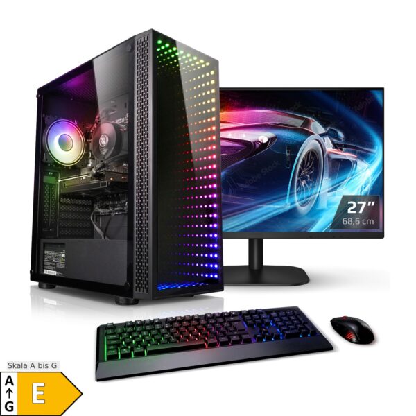 PC Set Gaming mit 27 Zoll TFT Speed IV AMD Ryzen 5 5500