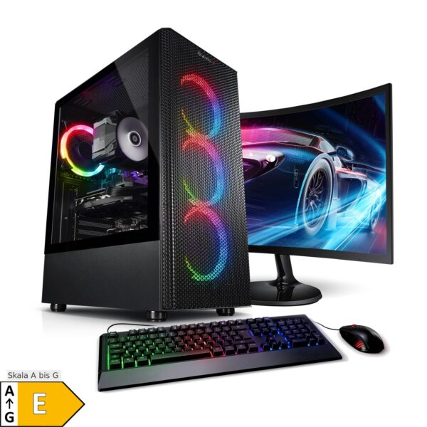 PC Set Gaming mit 23.8 Zoll TFT Total V AMD Ryzen 7 5700X