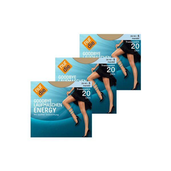 NUR DIE Damen Feinstrumpfhose Goodbye Laufmaschen Energy 20 DEN 3er Pack