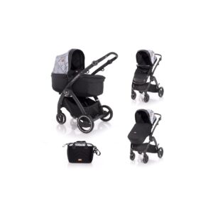 Lorelli Kinderwagen 2 in 1 California Babywanne Sportsitz Alurahmen Wickeltasche grau