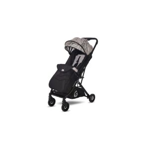 Lorelli Kinderwagen Myla Aluminiumrahmen Korb Fußsack klappbar mit Zusatzgriff schwarz grau