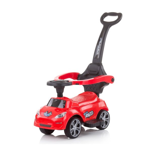 Chipolino Kinder Rutschauto 2 in 1 Turbo Schubstange Musikfunktion Rückenlehne rot