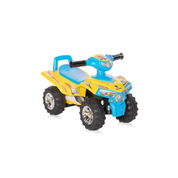 Lorelli Kinder Rutschauto ATV Signalton Rückenlehne Quad Design Staufach gelb