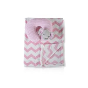 Cangaroo Babydecke Sammy Größe 90 x 75 cm kuschelige Babydecke Nackenkissen rosa