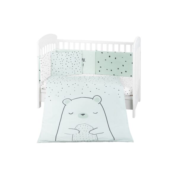 Kikkaboo Kinderbettwäsche Bär 6tlg. Decke 135 x 95 Kissen 45 x 35 Laken 140 x 70 grün