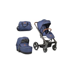 Cangaroo Kombikinderwagen Icon 2 in 1 Sportsitz Babywanne Wickeltasche PU-Räder blau