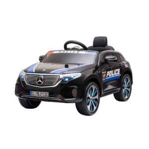 Kikkaboo Kinder Elektroauto Mercedes Benz EQC400 Police Fernbedienung EVA-Räder schwarz