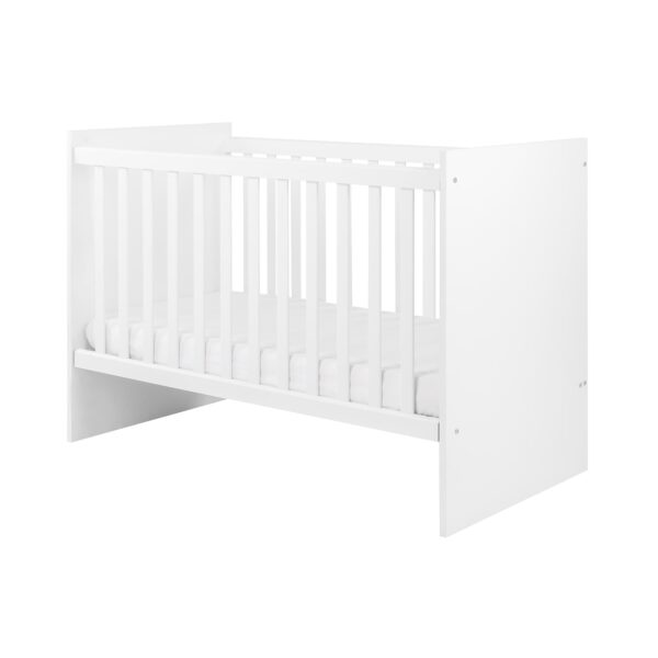 Kikkaboo Babybett Ayla 120 x 60 cm Gitterbett 3 Ebenen einstellbar Seitengitter weiß