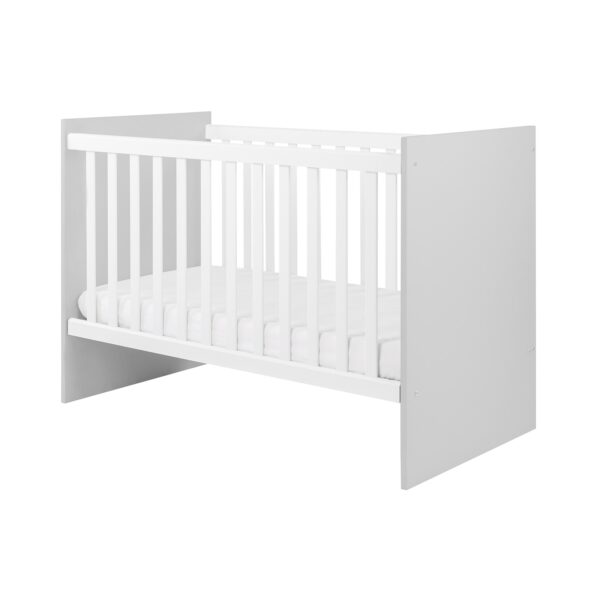 Kikkaboo Babybett Ayla 120 x 60 cm Gitterbett 3 Ebenen einstellbar Seitengitter grau