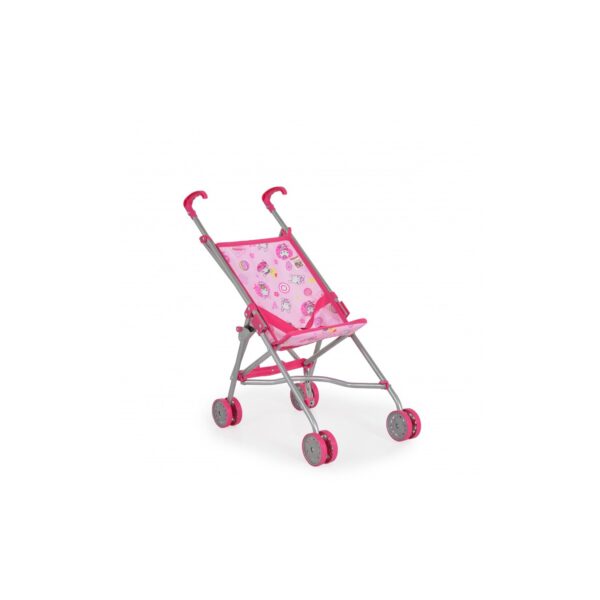 Moni Puppenwagen Kaya S9302 rosa Hasenmotiv mit Doppelräder