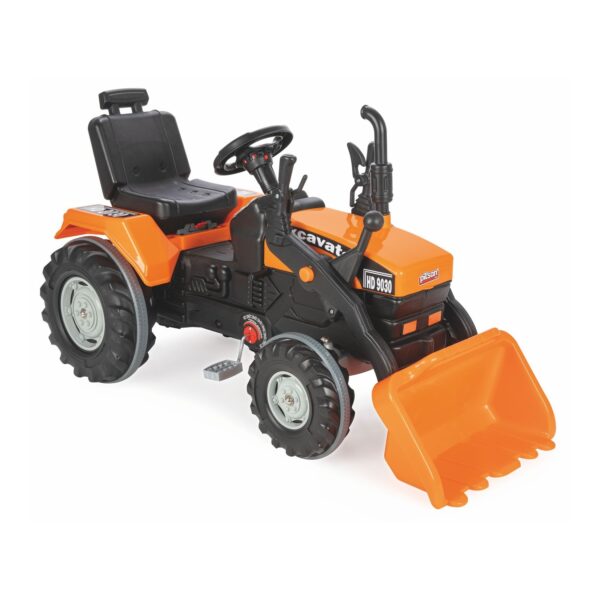 Pilsan Kinderbagger 07297 Trettraktor Pedale Hupe bewegliche Schaufel bis 50 kg orange