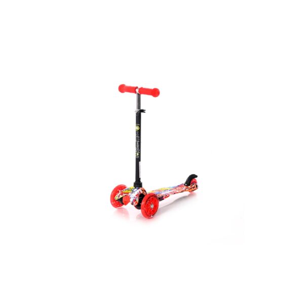 Lorelli Kinderroller Mini klappbar verstellbar PU Räder leuchten ABEC-7 Bremse rot/schwarz