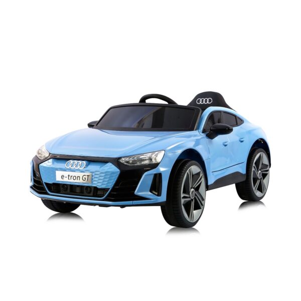 Chipolino Kinder Elektroauto Audi E-Tron Fernbedienung MP3- USB- Anschluss Gurt blau