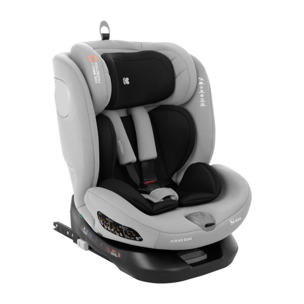 Kikkaboo Kindersitz i-Moove i-Size (40-150cm) Isofix 360-Grad-Drehung Kopfstütze hellgrau