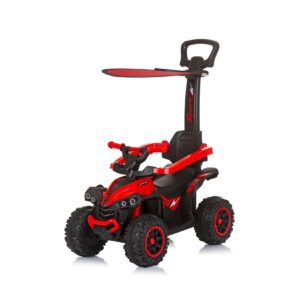 Chipolino Kinder Rutschauto ATV Sonnendach Schiebegriff Musikfunktion bis 23 kg rot