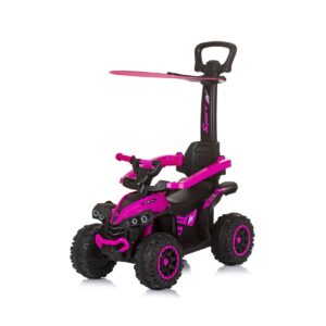 Chipolino Kinder Rutschauto ATV Sonnendach Schiebegriff Musikfunktion bis 23 kg pink