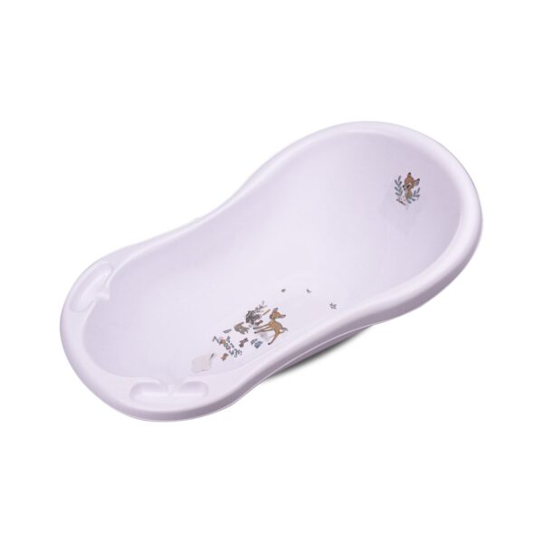 Lorelli Babybadewanne Comic 84 cm lang ergonomische Form Ablagefächer ab Geburt weiß uni