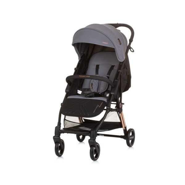 Chipolino Kinderwagen Move on 6 kg klappbar gefederte Vorderräder verstellbar grau schwarz