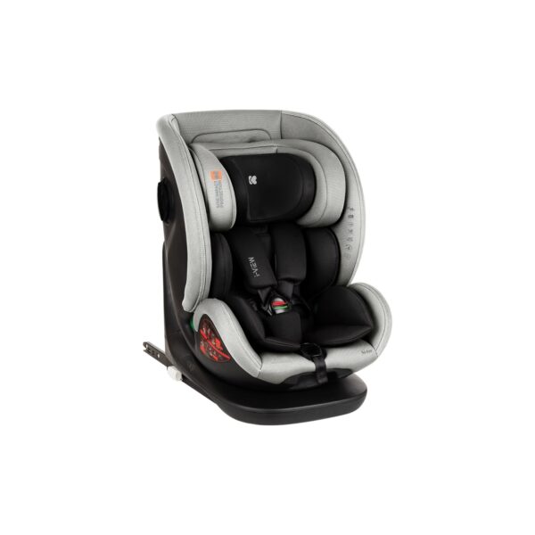 Kikkaboo Kindersitz i-View i-Size (40-150cm) Isofix Top Tether 360-Grad-Drehung hellgrau