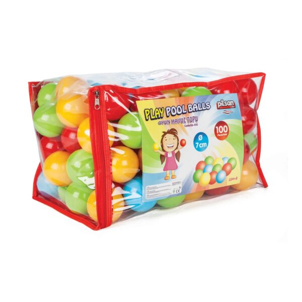 Pilsan Bällebad 06410 100 bunte Spielbälle 7 cm Durchmesser in Tasche mit Henkel