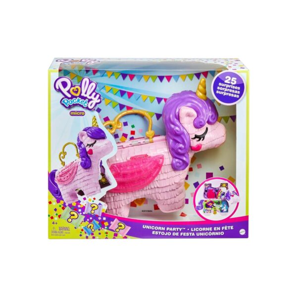 Mattel GVL88 - Polly Pocket - Einhorn-Party Puppe mit Zubehör