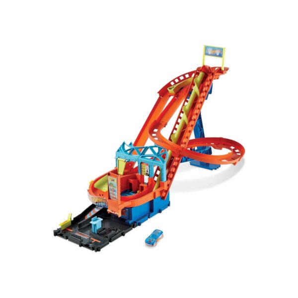 Mattel HDP04 - Hot Wheels - City - Roller Coaster Rally inkl. einem Fahrzeug