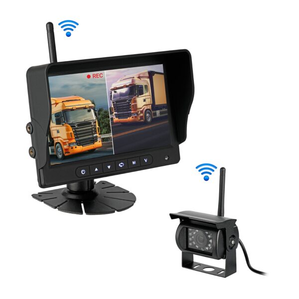 CARMATRIX HD Funk Rückfahrsystem Digital für LKW Wohnmobil Auto Transporter 7" Monitor mit Aufnahmefunktion