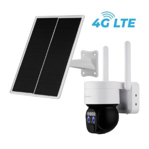 LUVISION 4G / LTE DUO PTZ Solar Überwachungskamera Kamera für SIM Karte Zoom Sirene