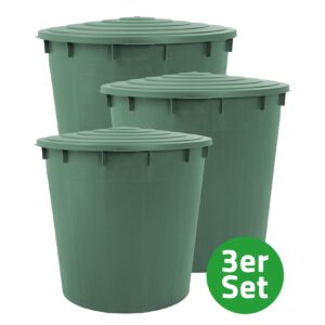 Regentonne Sparpaket 1500 Liter (3x500 L)mit Verbinderset