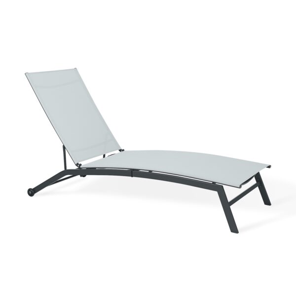 Sonnenliege Chaise Kunststoff anthrazit/weiß