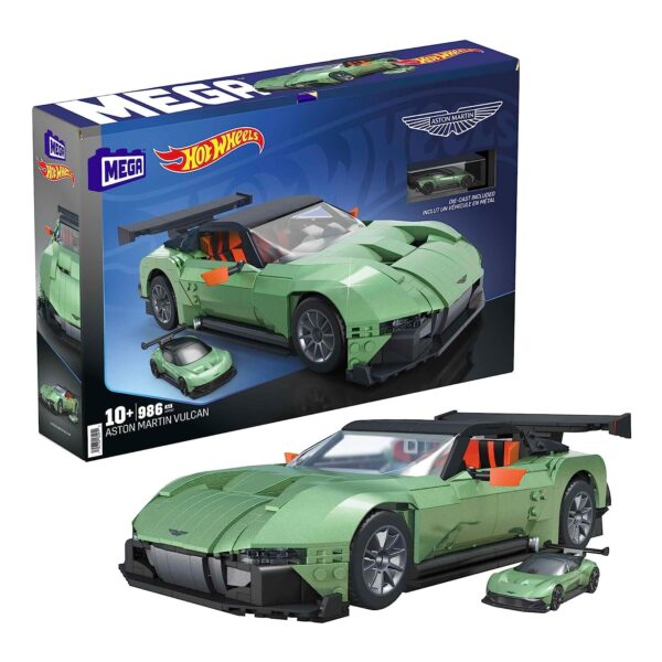 MEGA Hot Wheels Aston Martin Vulcan - Großes Bauspielzeug im Maßstab 1:18 mit 986 Teilen