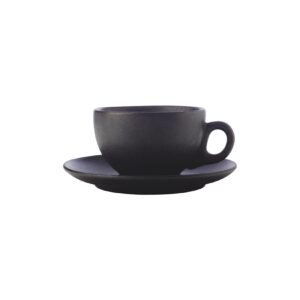 Maxwell & Williams Kaffeetasse mit Untertasse Caviar Black 250 ml