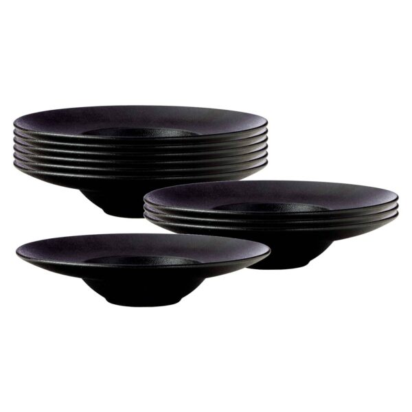 Maxwell & Williams Pasta- und Suppenteller Caviar Black ø 28 cm 10er Set