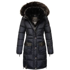 NAVAHOO Damen Stylischer Steppmantel Winter Parka mit edlem Fellimitat Sinja