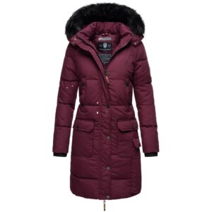 NAVAHOO Damen Warmer Wintermantel Parka inkl. Einkaufstasche und Regenschirm Cosimaa