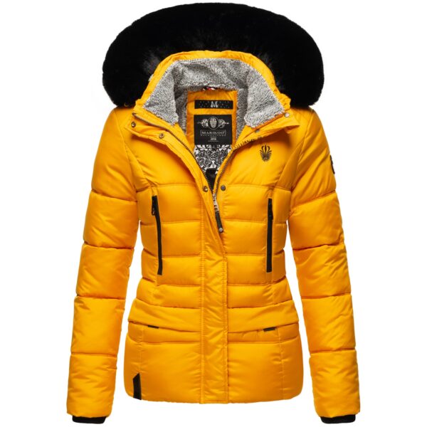 NAVAHOO Damen Winterjacke Steppjacke mit Teddyfell & Kunstpelz Kapuze Loveleen