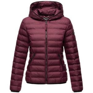 NAVAHOO Damen Stylische Steppjacke Übergangsjacke mit Kapuze Neevia