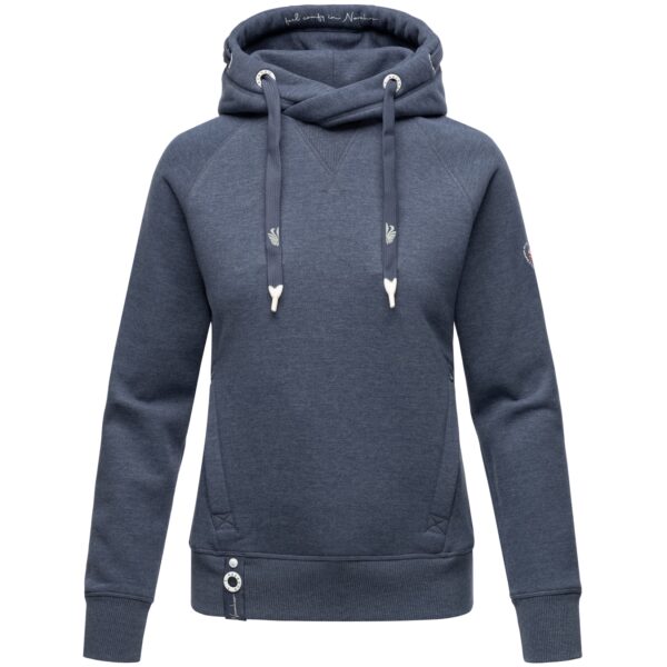 NAVAHOO Damen Kapuzensweatshirt Hoodie mit Kapuze & Breiten Tunnelzugkordeln Liebesmäuschen