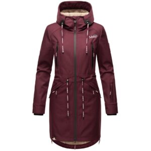 MARIKOO Damen Softshelljacke Funktionsjacke mit warmen Teddyfleece & Kapuze Racquellee