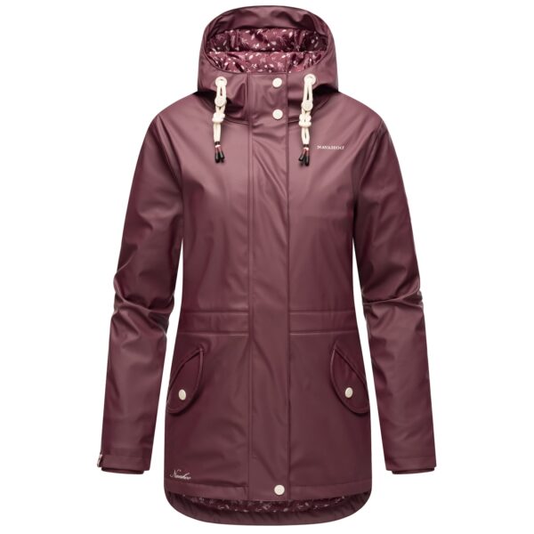 NAVAHOO Damen Warmer Regenjacke Wasserdichter Regenmantel mit Kapuze Oceans Heart