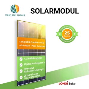 LONGi Solarmodul LR5-54HTH-425M mit 425 Watt – Solarmodul für Balkonkraftwerk