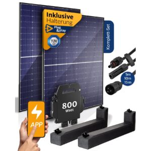 STROMGANZEINFACH 2x425W mit Wattstone Halterung- 10m Kabel Balkon-Solaranlage