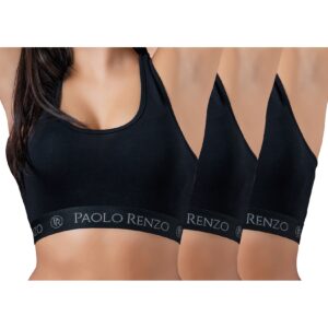 Paolo Renzo® Damen Baumwoll-Bustier SPORT LINE 6 Paar - Größe L - Grau