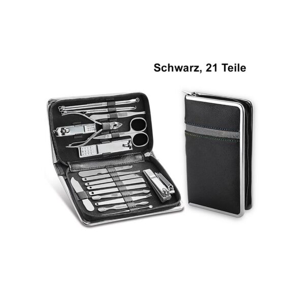 TPFBeauty Maniküre- & Pediküre-Set 21-teilig aus Kunstleder - Weiß