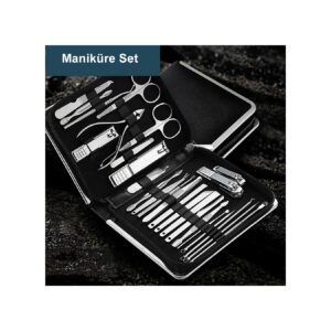 TPFBeauty Maniküre- & Pediküre-Set 26-teilig aus Kunstleder - Schwarz