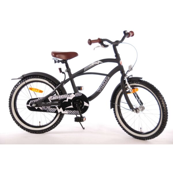 TPFSports Black Cruiser Kinderfahrrad - Jungen - 18 Zoll - Rücktritt + Handbremse - Schwarz