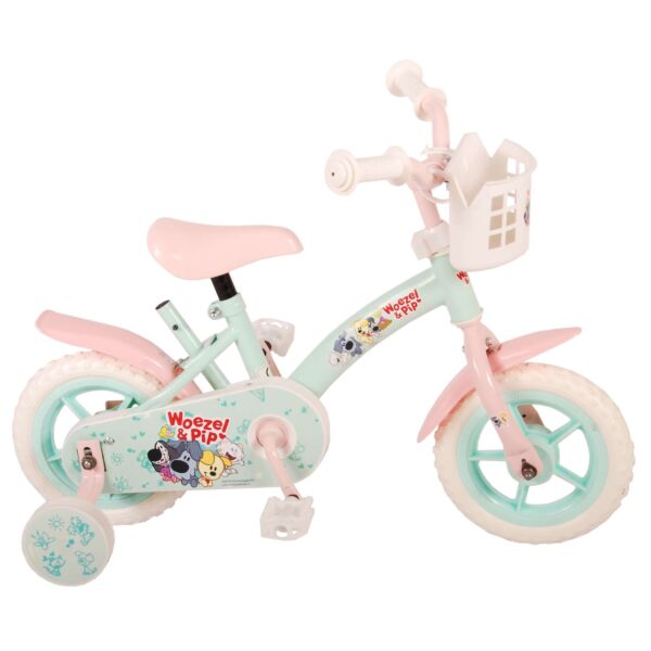 TPFSports Woezel & Pip Kinderfahrrad - Mädchen - 10 Zoll - Fester Gang - Mint Blue / Pink